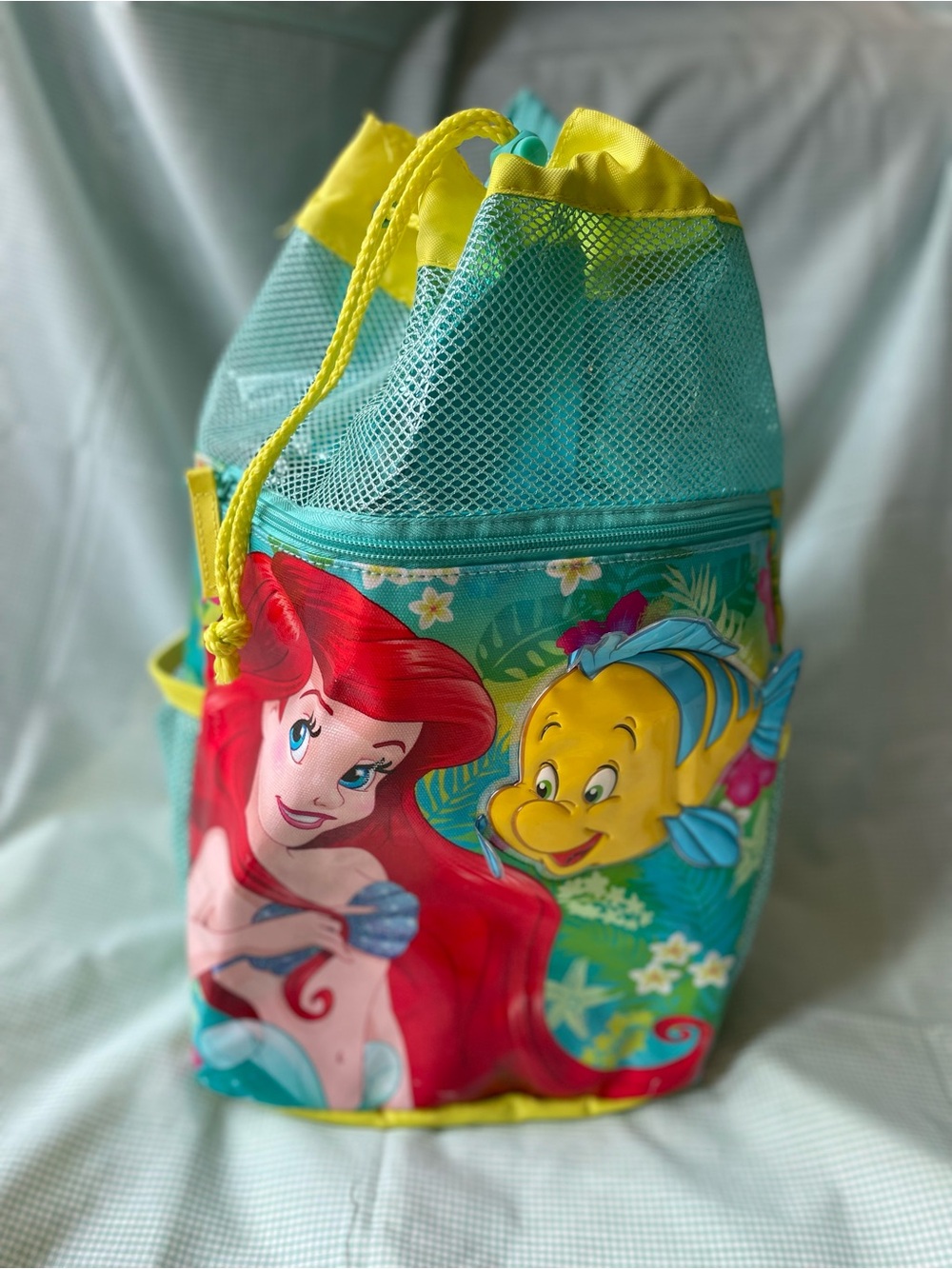 Disney store Vintage Little Mermaid Ariel & Flounder Drawstring Swim Bag
